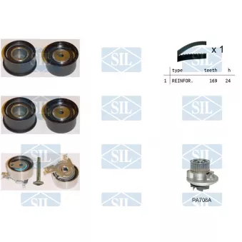 Pompe à eau + kit de courroie de distribution Saleri SIL K1PA708A