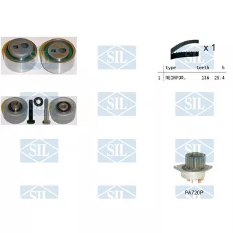 Pompe à eau + kit de courroie de distribution Saleri SIL K1PA720P