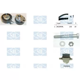 Pompe à eau + kit de courroie de distribution Saleri SIL OEM n01036113