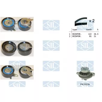 Saleri SIL K2PA1002A - Pompe à eau + kit de courroie de distribution