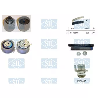 Saleri SIL K2PA1048A - Pompe à eau + kit de courroie de distribution