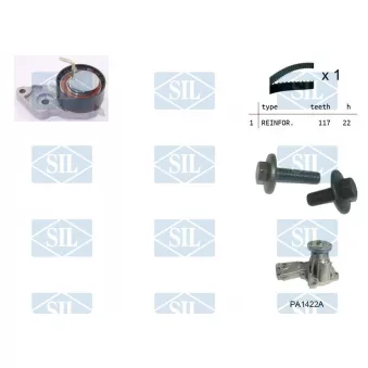 Saleri SIL K2PA1422A - Pompe à eau + kit de courroie de distribution
