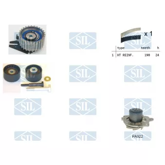 Pompe à eau + kit de courroie de distribution Saleri SIL OEM 55187100