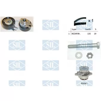 Pompe à eau + kit de courroie de distribution Saleri SIL OEM n01036113