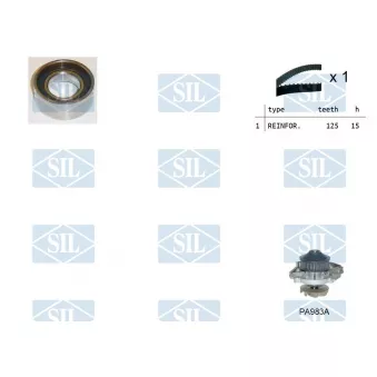 Pompe à eau + kit de courroie de distribution Saleri SIL OEM 71771586