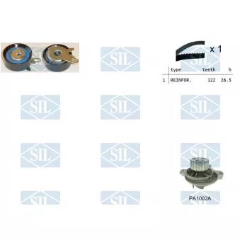 Pompe à eau + kit de courroie de distribution Saleri SIL K3PA1002A