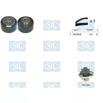 Saleri SIL K3PA1385 - Pompe à eau + kit de courroie de distribution