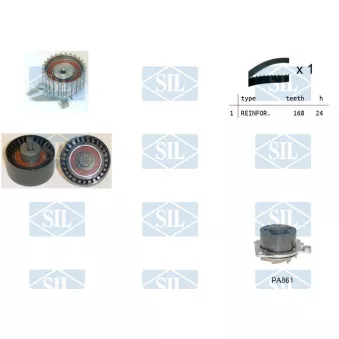 Saleri SIL K3PA861 - Pompe à eau + kit de courroie de distribution