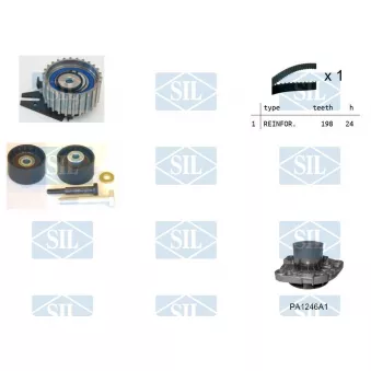 Pompe à eau + kit de courroie de distribution Saleri SIL K4PA1246A1