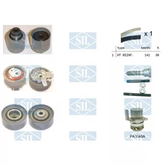 Pompe à eau + kit de courroie de distribution Saleri SIL OEM 68000693AB