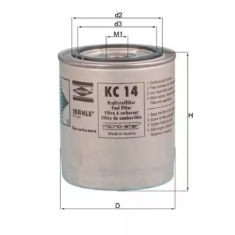 Filtre à carburant KNECHT KC 14 pour IVECO ZETA 79-10 H - 101cv