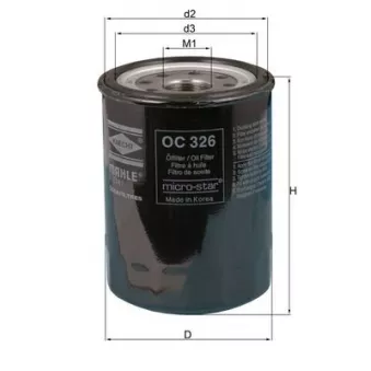 Filtre à huile KNECHT OC 326 pour ISUZU N NKR 77, NPR 77 - 131cv