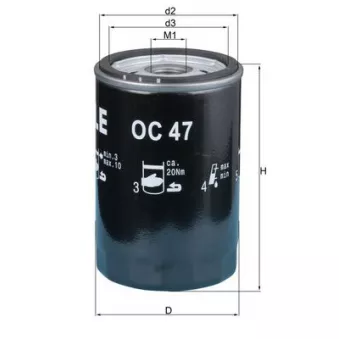 Filtre à huile KNECHT OC 47 OF pour VOLKSWAGEN PASSAT 1.3 - 55cv