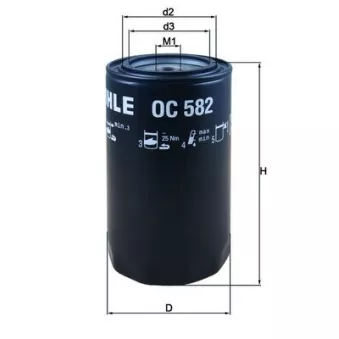Filtre à huile KNECHT OC 582 pour IRISBUS DAILY TOURYS 16, 19 - 176cv