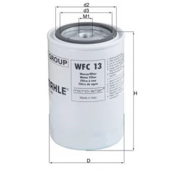Filtre de liquide de refroidissement KNECHT WFC 13 pour IVECO P/PA 190-32 AHW - 320cv