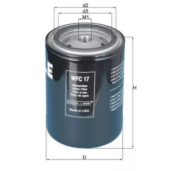 Filtre de liquide de refroidissement KNECHT WFC 17 pour VOLVO N10 N 10/300 - 299cv