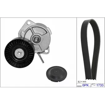 Jeu de courroies trapézoïdales à nervures HEPU 20-1385