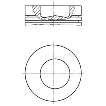 Piston MAHLE 228 91 00 pour DAF 85 19,242 F,19,242 FL,19,242 FLL - 241cv