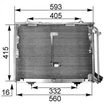 Condenseur, climatisation MAHLE AC 168 000P pour MERCEDES-BENZ CLASSE C C 220 T D - 95cv
