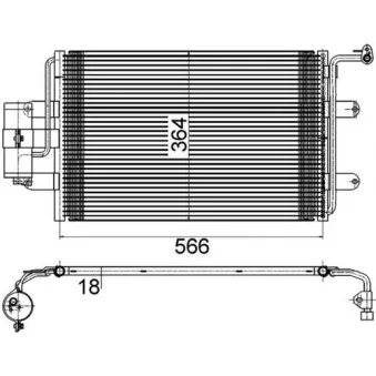Condenseur, climatisation MAHLE AC 180 000S pour VOLKSWAGEN GOLF 1.8 4motion - 125cv