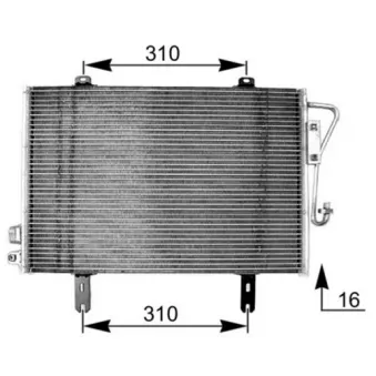Condenseur, climatisation MAHLE AC 253 000S pour RENAULT KANGOO 1.2 16V - 75cv