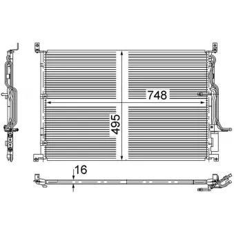 Condenseur, climatisation MAHLE OEM V15-62-1055