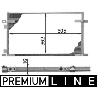 Condenseur, climatisation MAHLE AC 278 000P pour RENAULT LAGUNA 1.8 (B56S/T/0) - 90cv