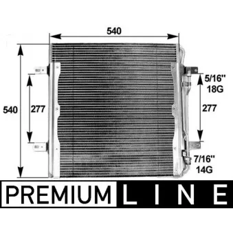 Condenseur, climatisation MAHLE AC 284 000P pour SCANIA P,G,R,T - series 1318 K - 177cv