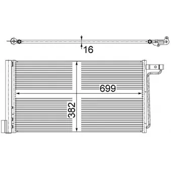 Condenseur, climatisation MAHLE AC 29 000S pour FORD FOCUS 1.6 Flexifuel - 120cv