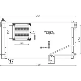 Condenseur, climatisation MAHLE AC 346 000S pour MERCEDES-BENZ CLASSE C C 32 AMG Kompressor - 354cv