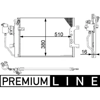 Condenseur, climatisation MAHLE AC 348 000P pour MERCEDES-BENZ CLASSE A A 140 - 82cv