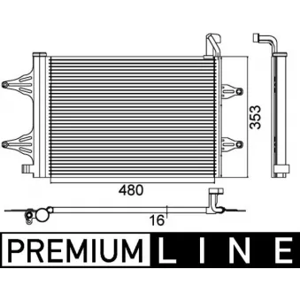 Condenseur, climatisation MAHLE AC 359 000P pour VOLKSWAGEN POLO 1.4 TDI - 80cv