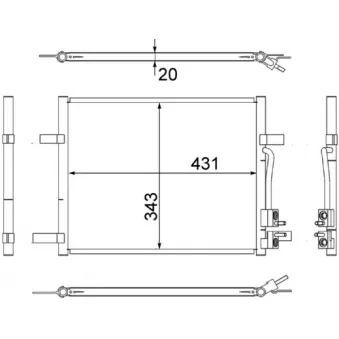 Condenseur, climatisation MAHLE AC 511 000S