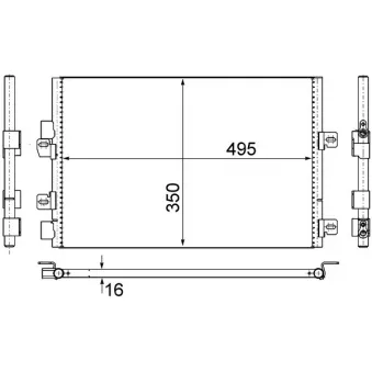 Condenseur, climatisation MAHLE AC 525 000S pour RENAULT KANGOO 1.5 DCI - 82cv