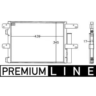 Condenseur, climatisation MAHLE AC 549 000P pour IVECO EUROCARGO 80 E 18 tector, 80 E 18 P tector, 80 E 18 FP tector - 177cv