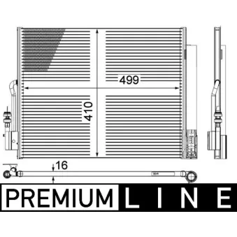Condenseur, climatisation MAHLE AC 596 000P pour OPEL MERIVA 1.4 ecoFlex - 120cv