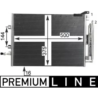 Condenseur, climatisation MAHLE AC 720 000P pour RENAULT CLIO 1.2 16V Hi-Flex - 75cv