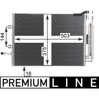 Condenseur, climatisation MAHLE AC 721 000P pour RENAULT CLIO 1.5 dCi - 68cv