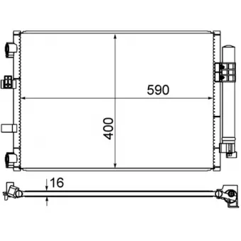 Condenseur, climatisation MAHLE AC 861 000S pour FORD C-MAX 2.0 TDCi - 140cv