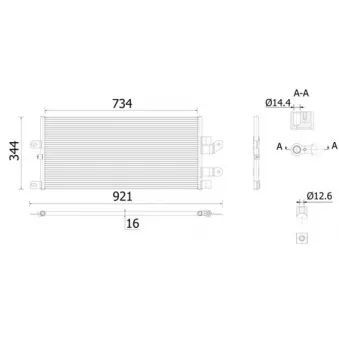 Condenseur, climatisation MAHLE AC 903 000S pour SCANIA P,G,R,T - series P 370 - 370cv