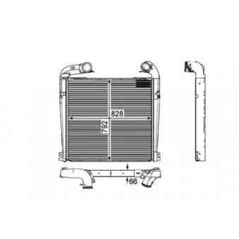 Intercooler, échangeur NRF 30898 pour SCANIA P,G,R,T - series P 380, R 380 - 380cv