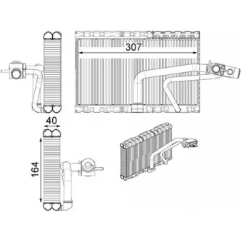 Evaporateur climatisation MAHLE AE 114 000P pour MERCEDES-BENZ CLASSE GL G 320 - 215cv