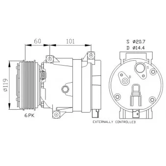 Compresseur, climatisation NRF 32101G pour RENAULT LAGUNA 2.2 DCI - 140cv