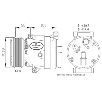 Compresseur, climatisation NRF OEM TSP0155023