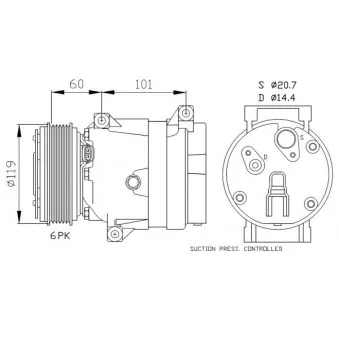 Compresseur, climatisation NRF OEM 55-0219