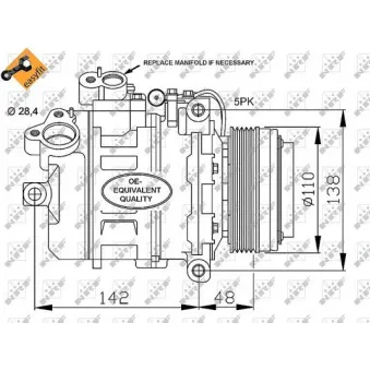 Compresseur, climatisation NRF OEM 550804