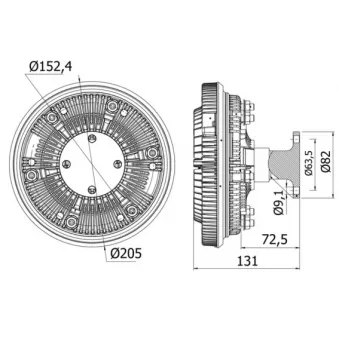 Embrayage, ventilateur de radiateur MAHLE CFC 37 000S pour MERCEDES-BENZ ATEGO 2 1323 LS, 1324 LS - 231cv