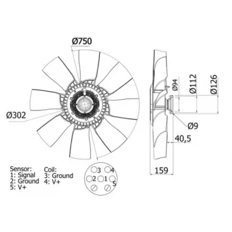 Ventilateur, refroidissement du moteur MAHLE CFF 457 000S pour VOLVO FH 480 - 480cv