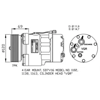 Compresseur, climatisation NRF OEM 95nw19d629bc