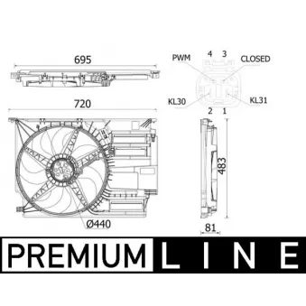 Ventilateur, refroidissement du moteur MAHLE CFF 531 000P